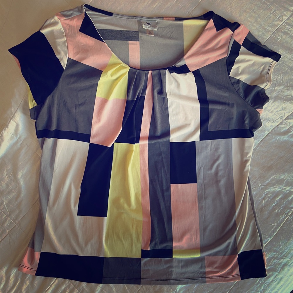 WORTHINGTON women’s color block blouse